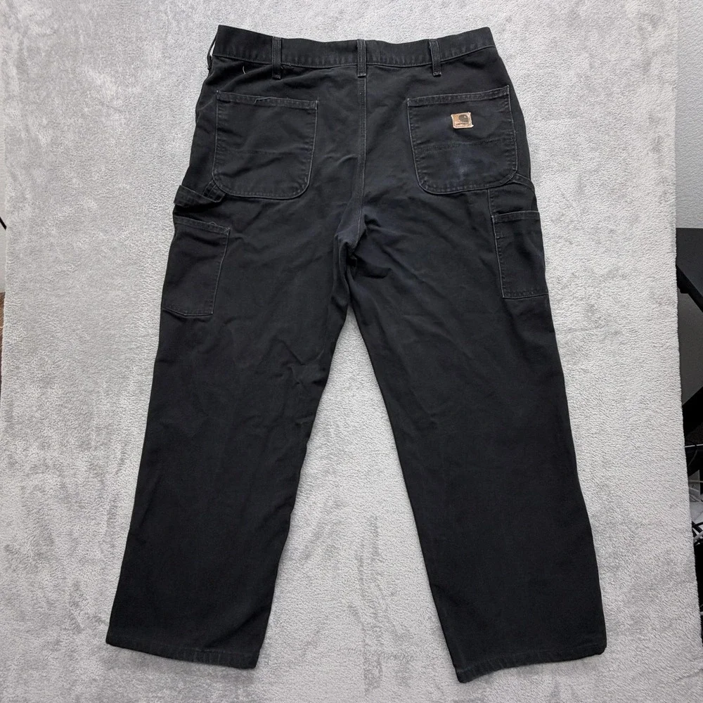 Carhartt Pants B11 Mens Measured 38x29 Black Carpenter Relaxed Fit Canvas USA